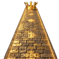Kings Path Symbol mit goldenem Pfad zur Krone