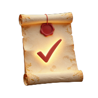 Missions Symbol mit goldener Schriftrolle