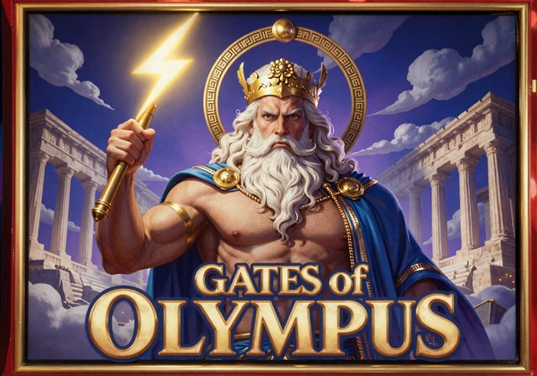 Gates of Olympus Slot Cover mit Zeus und Blitz