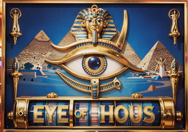 Eye of Horus Slot Cover mit goldenem &auml;gyptischen Auge im CrazyBuzzer Casino